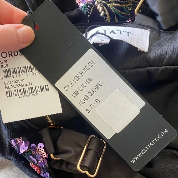 Elliatt Clio Embellished Velvet Sheath Gown - Picture 4 of 7